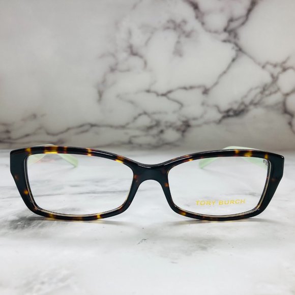 Tory Burch Rectangular Tortoise Brown & Green Mint Eyeglasses Frames NWOT main image 12